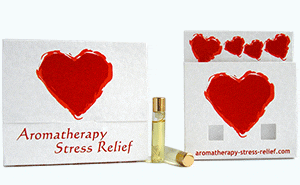 Image - Red Love Heart Aroma Stress Buster scented gift comes supplied with a choice of 10 pairs of 100% pure essential oils